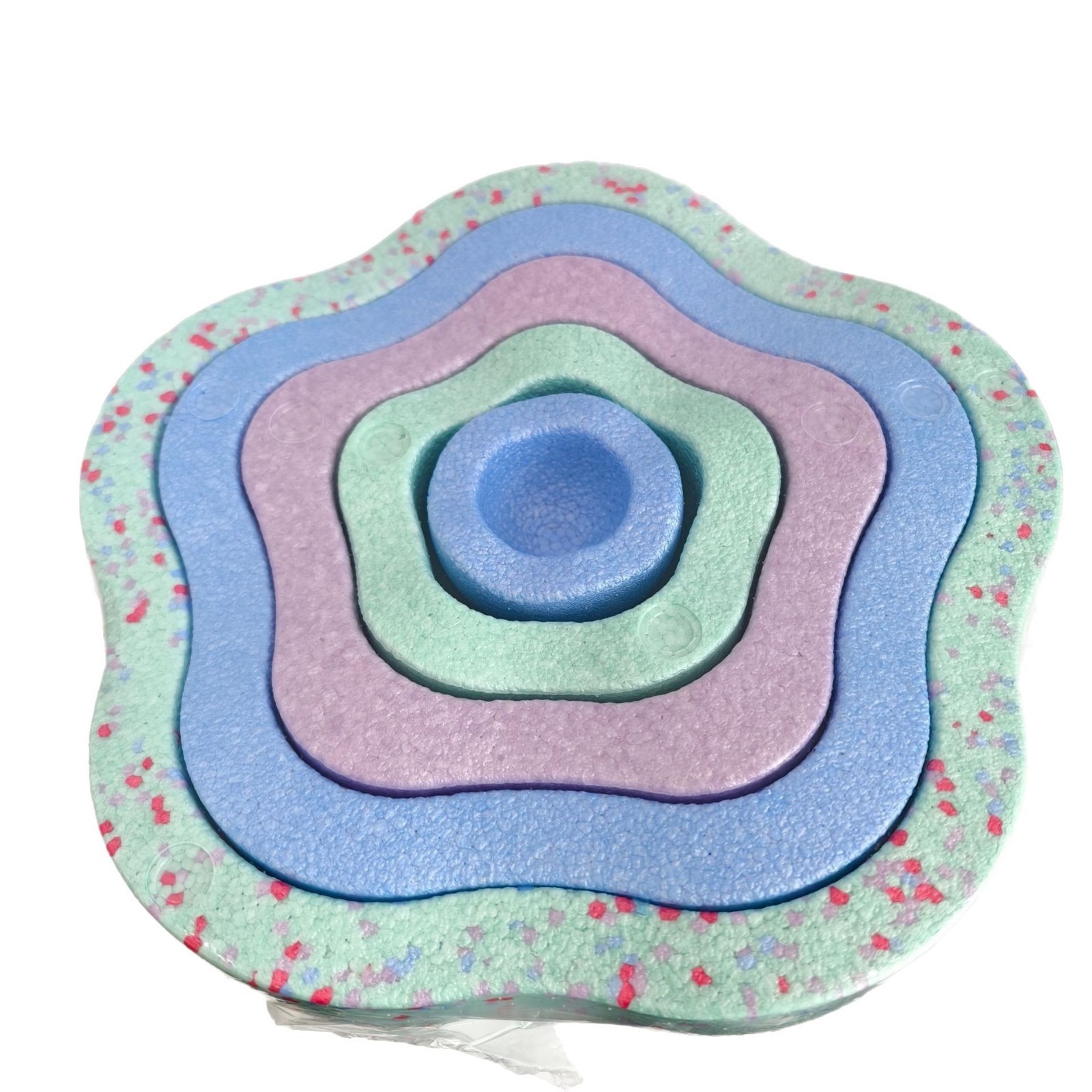 Jucarie Senzoriala de Echilibru, Flippy, Tip Stepping Stones, 5 Piese, din Spuma, pentru Miscare, Sarituri, Prindere, Diametru 28 cm, Model 4, Multicolor