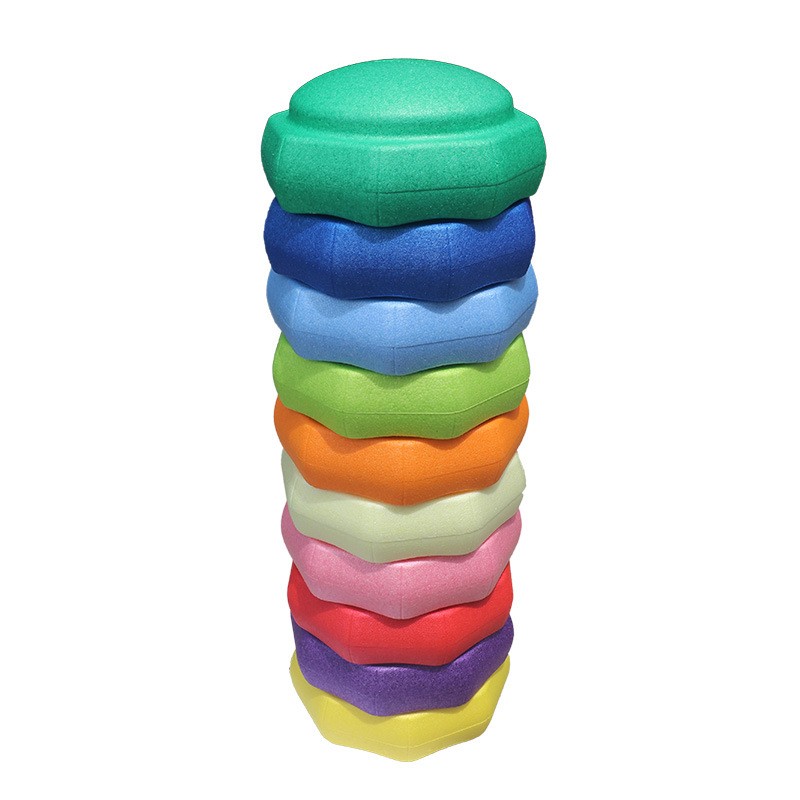 Jucarie de Echilibru, Flippy, Tip Stepping Stones, 6 Piese, din Spuma, pentru Miscare, Sarituri, Prindere, 28 x 28 x 50 cm, Model 5, Multicolor