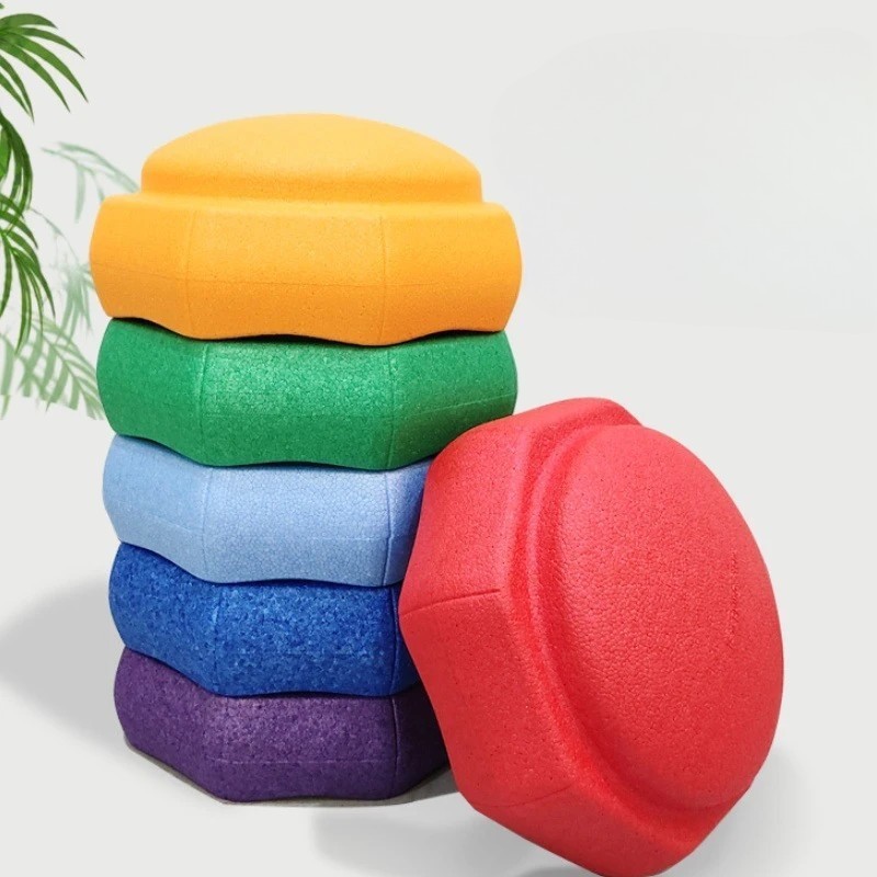 Jucarie de Echilibru, Flippy, Tip Stepping Stones, 6 Piese, din Spuma, pentru Miscare, Sarituri, Prindere, 28 x 28 x 50 cm, Model 5, Multicolor