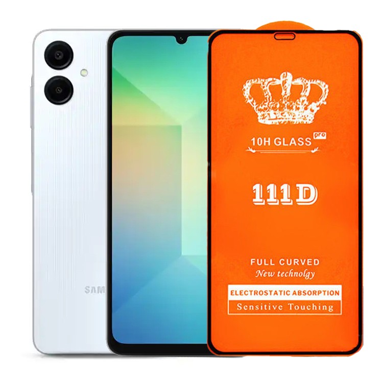 Folie Securizata pentru Samsung Galaxy A06, Flippy, Sticla de Protectie Compatibila cu Samsung Galaxy A06, Full Cover Series 111D, 10H GLASS, Margini Negre, Transparent