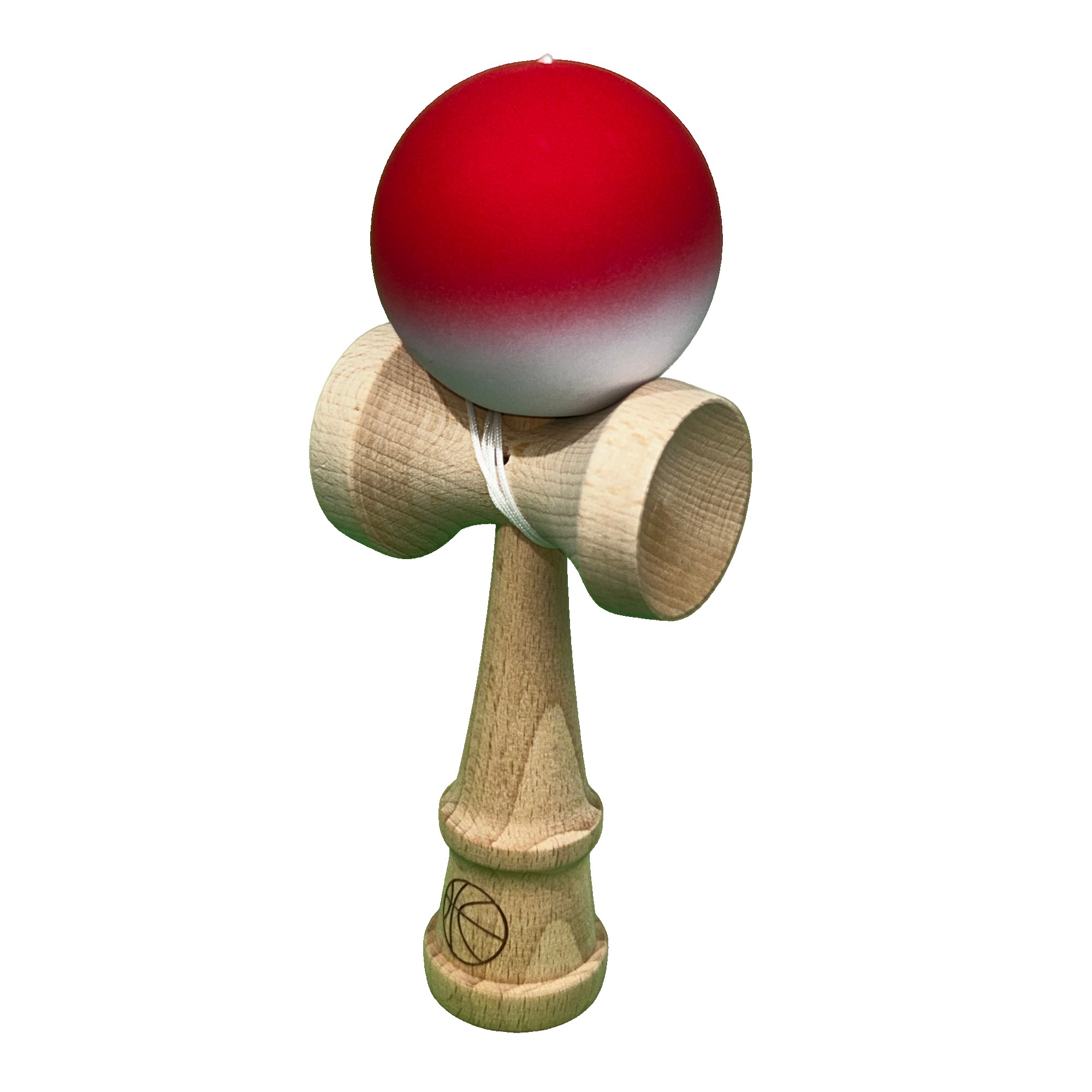 Jucarie Kendama X Originala, Profesionala, Flippy, din Lemn, Rubber Grip, 18 cm, Rosu/Alb