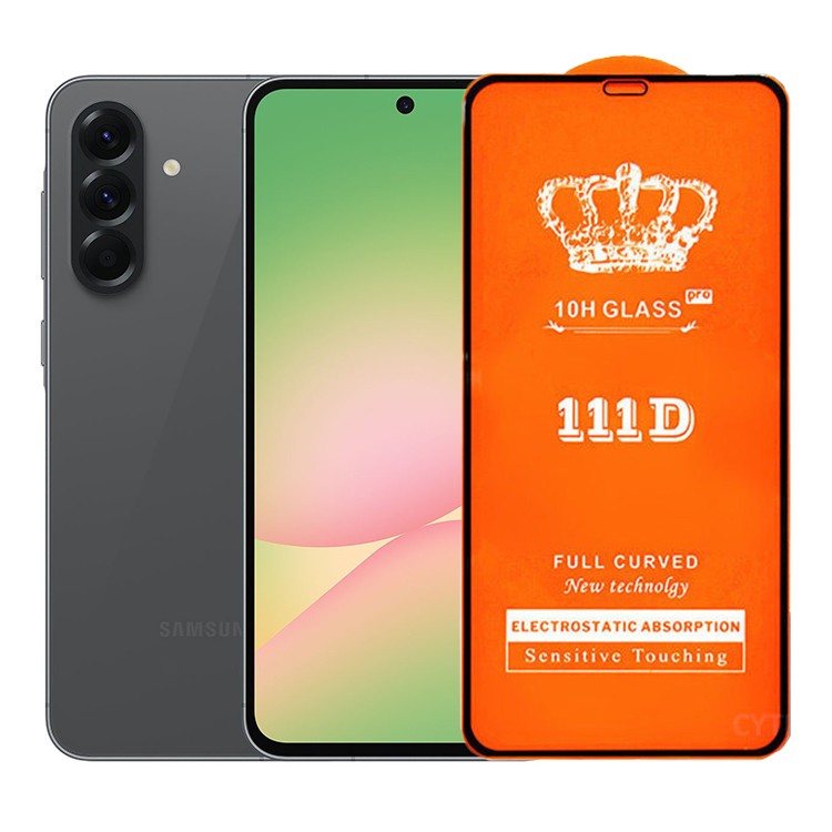 Folie Securizata pentru Samsung Galaxy A56, Flippy, Sticla de Protectie Compatibila cu Samsung Galaxy A56, Full Cover 111D, 10H GLASS, Margini Negre, Transparenta