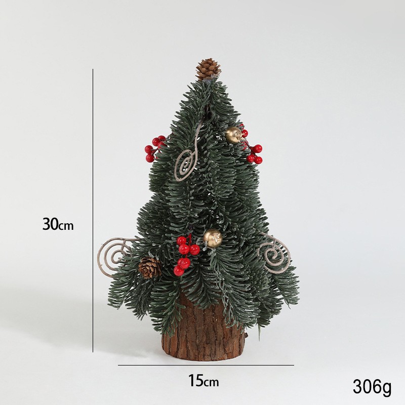 Decoratiune Craciun pentru Masa, Flippy, Ornament de Decor Model Brad de Craciun de Dimensiuni Mici, pentru Birou si Interior, din Plastic 30 x 15 x 15 cm, Verde