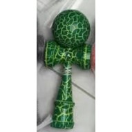 Kendama Crack, Flippy, din Lemn, 18 cm, +14 Ani, Diametru Bila 6 cm, Model Crapat, Verde