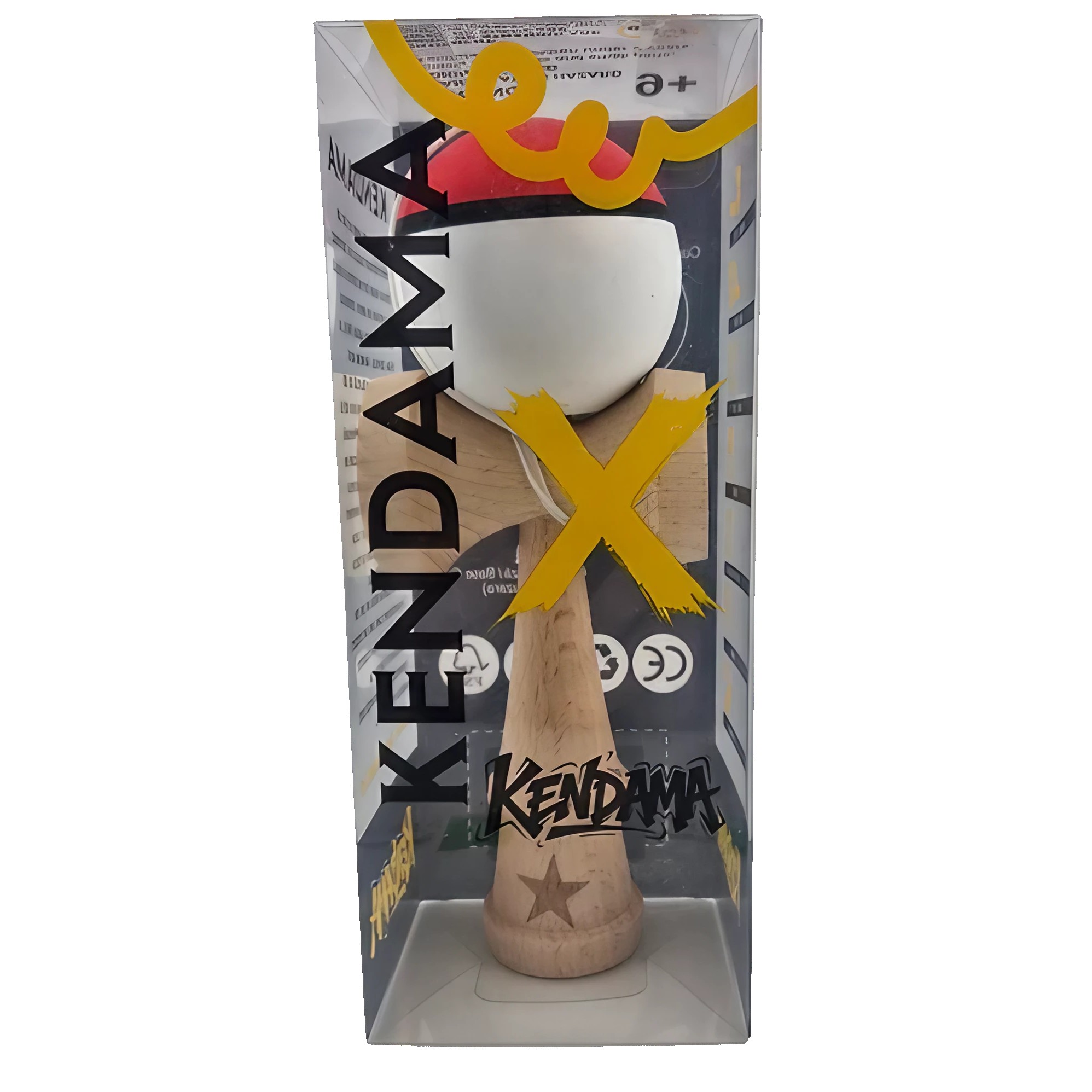 Jucarie Kendama X Originala, Profesionala, Flippy, din Lemn, Rubber Grip, 18 cm, Rosu/Alb Jucarie Kendama X Originala, Profesionala, Flippy, din Lemn, Rubber Grip, 18 cm, Rosu/Alb