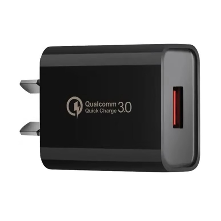 Incarcator Retea Fast Charge 5V3A, Flippy, Capat STANDARD EUROPEAN QC 3.0, 18W, Fara Cablu, Negru