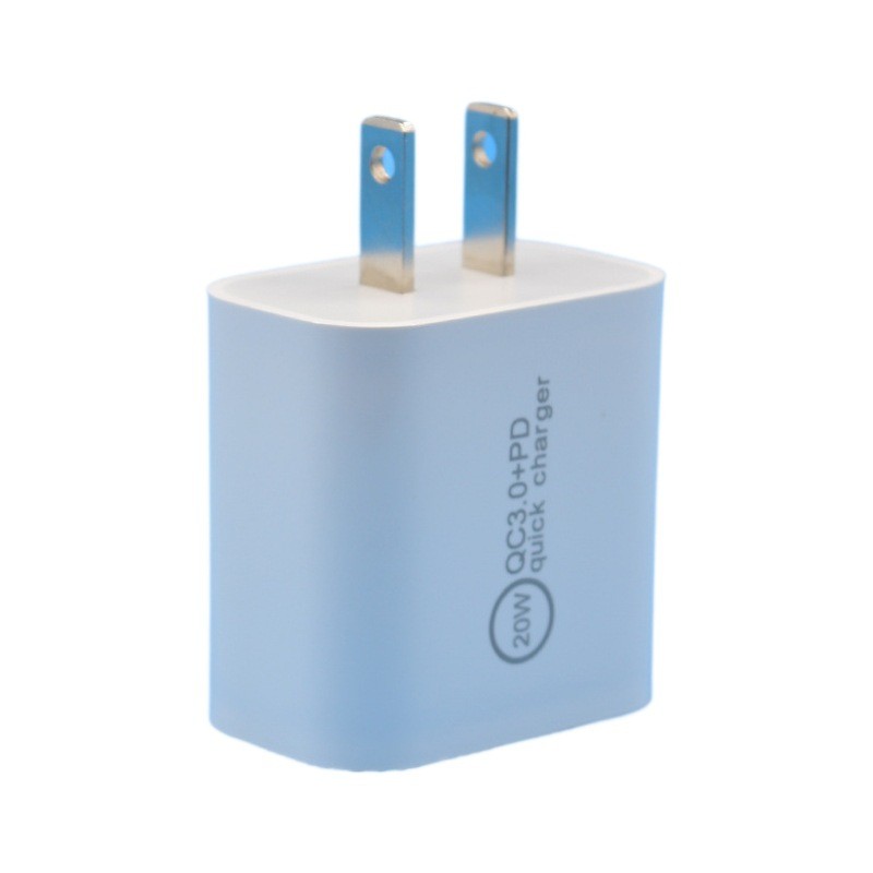 Incarcator Fast Charging QC 3.0, Flippy, Dual Port USB-A si USB-C cu Cap de Incarcare Standard European, 20 W, fara Cablu, Alb