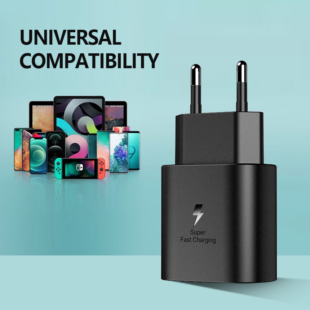 Incarcator Super Fast Charge, Flippy, Incarcator Retea Universal, Compatibil cu Port USB-C, Power Delivery 25W, Negru