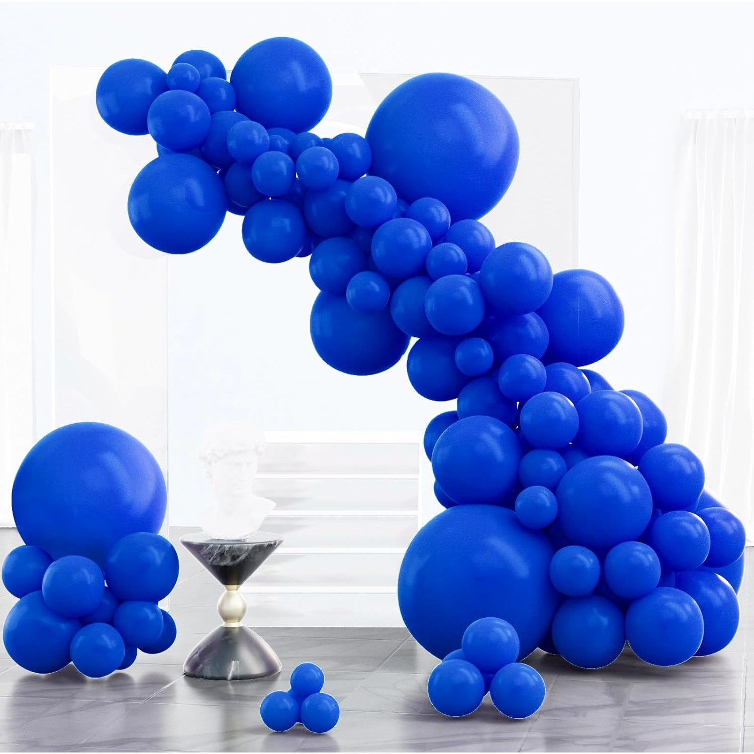 Set 12 Baloane, Flippy, din Latex Standard, 30 cm, Albastru