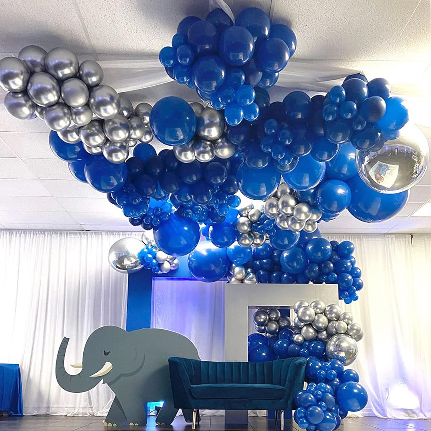 Set 12 Baloane, Flippy, din Latex Standard, 30 cm, Albastru