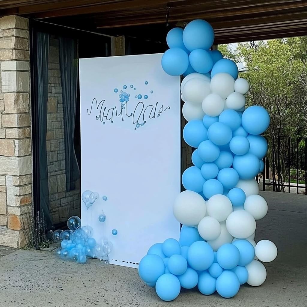 Set 12 Baloane, Flippy, din Latex Standard, 30 cm, Albastru Deschis