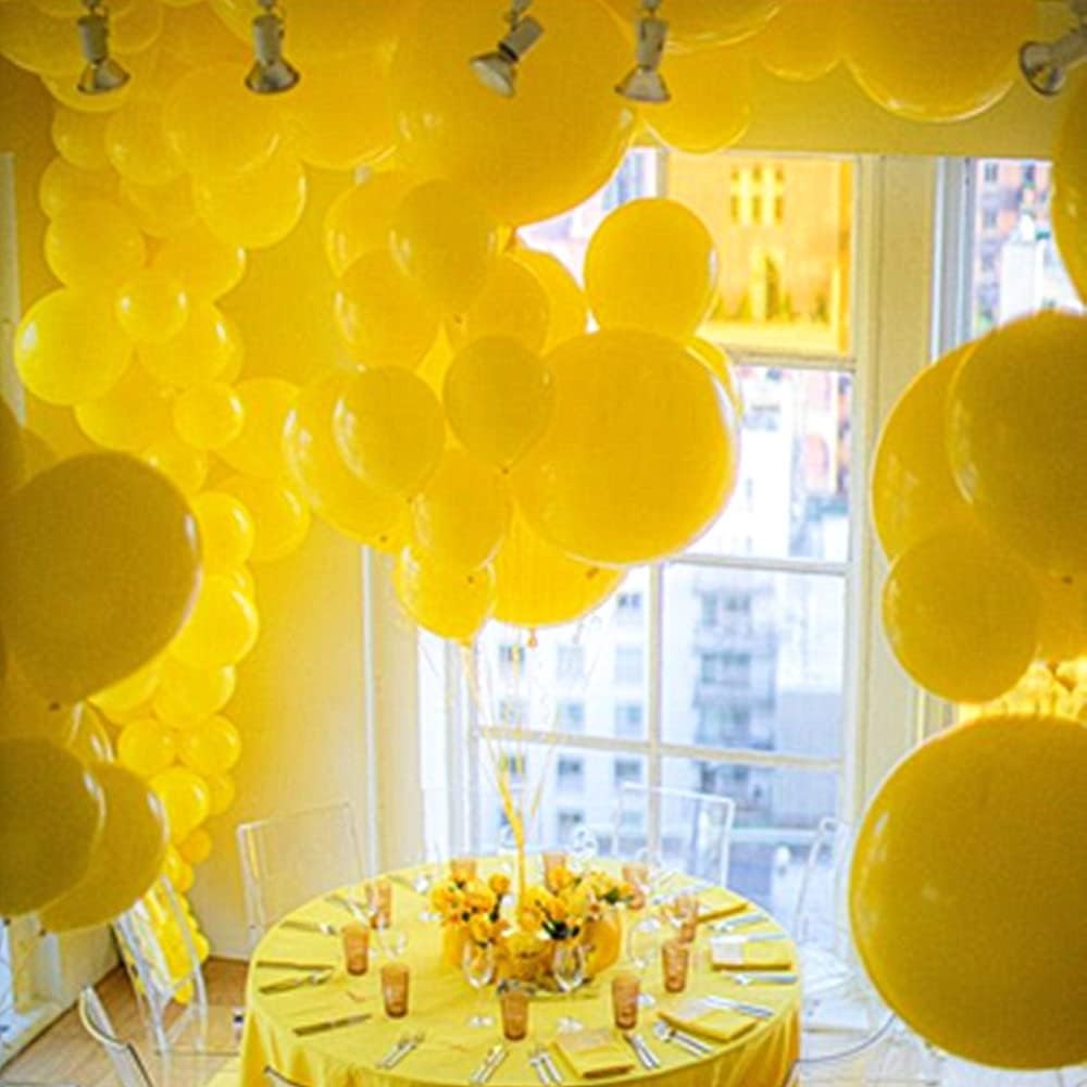 Set 12 Baloane, Flippy, din Latex Standard, 30 cm, Galben