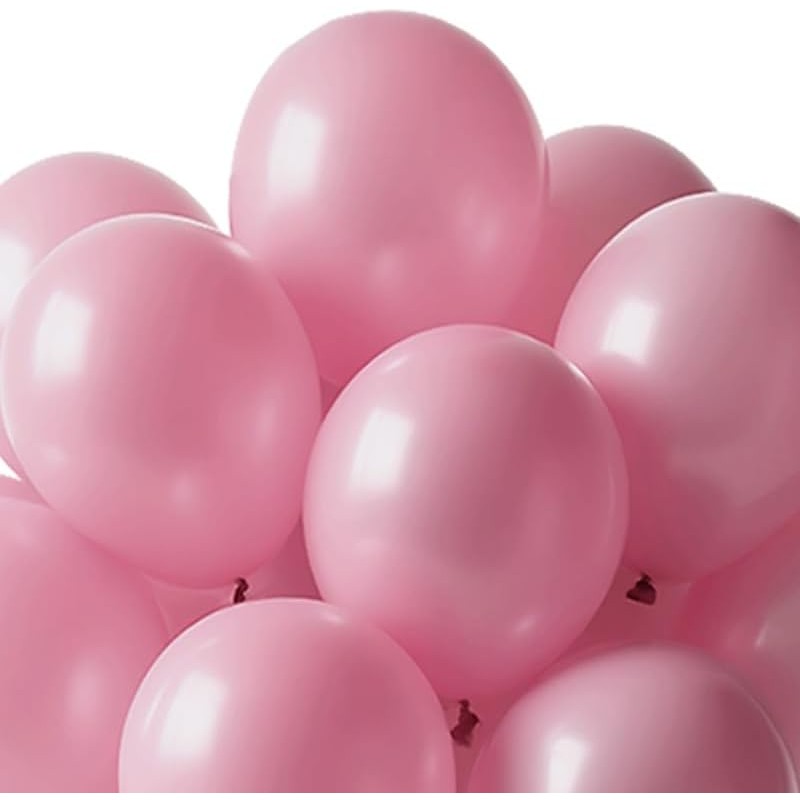 Set 12 Baloane, Flippy, din Latex Standard, 25 cm, Roz Deschis