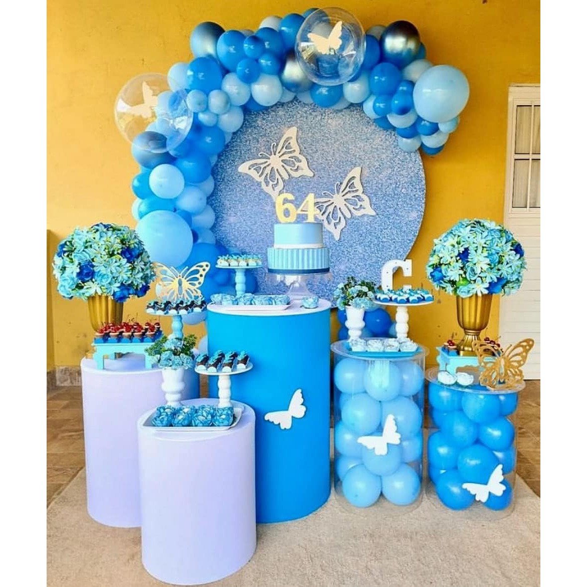 Set 12 Baloane, Flippy, din Latex Standard, 25 cm, Albastru Deschis