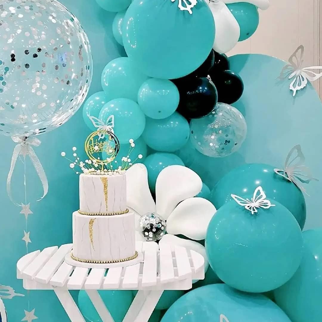 Set 12 Baloane, Flippy, din Latex Standard, 25 cm, Turcoaz