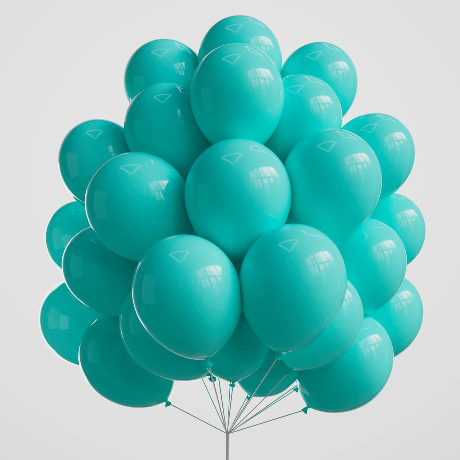 Set 12 Baloane, Flippy, din Latex Standard, 25 cm, Turcoaz