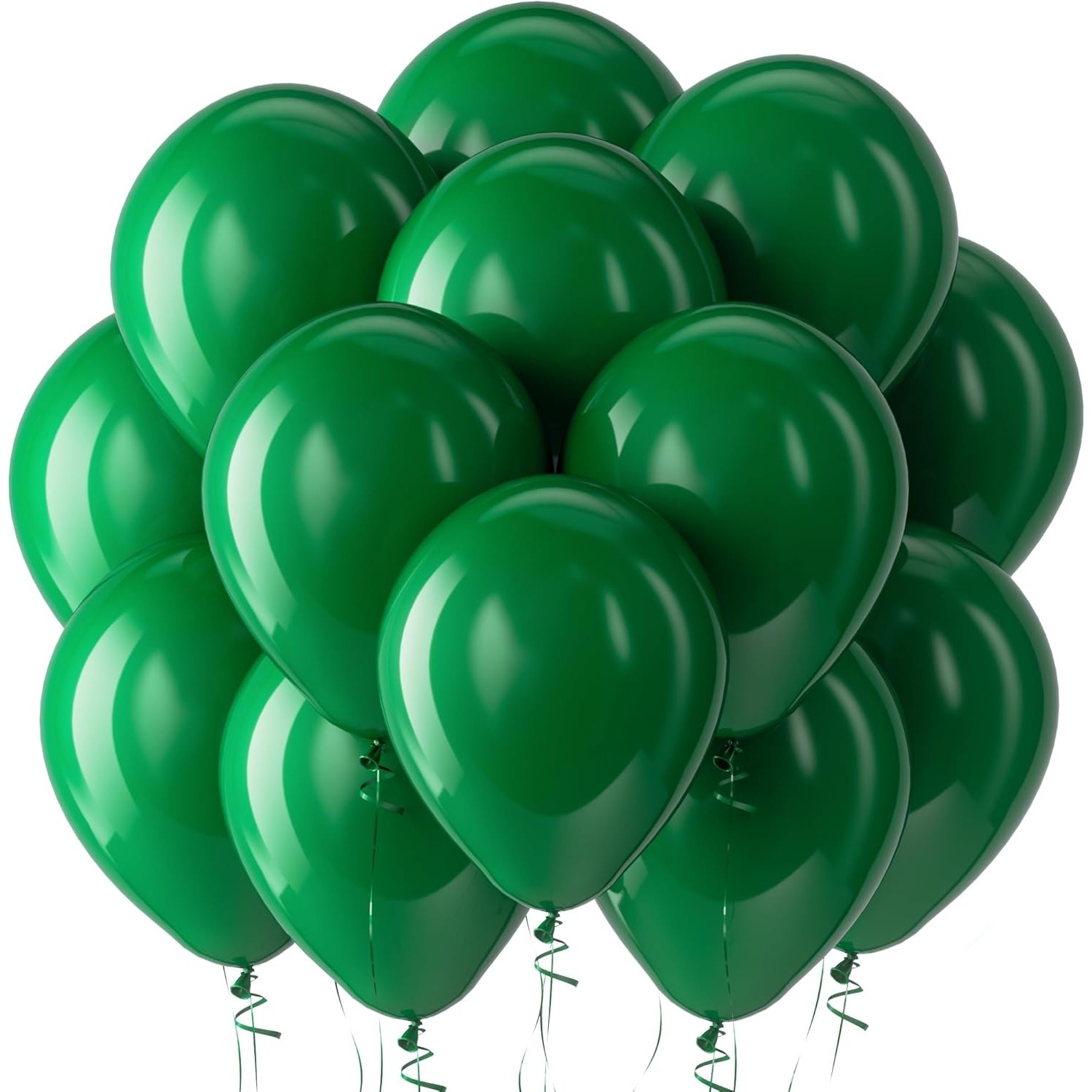 Set 12 Baloane, Flippy, din Latex Standard, 25 cm, Verde Inchis