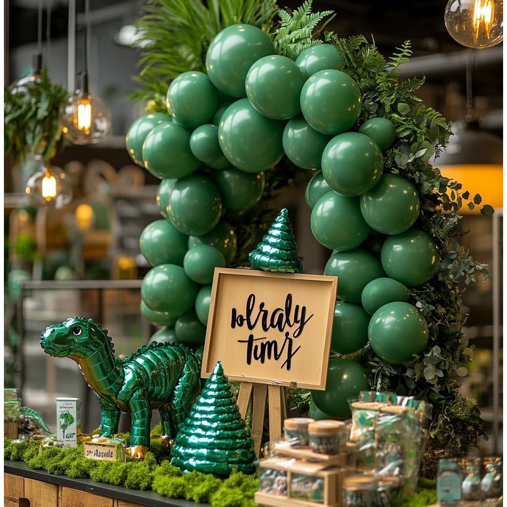 Set 12 Baloane, Flippy, din Latex Standard, 25 cm, Verde Inchis