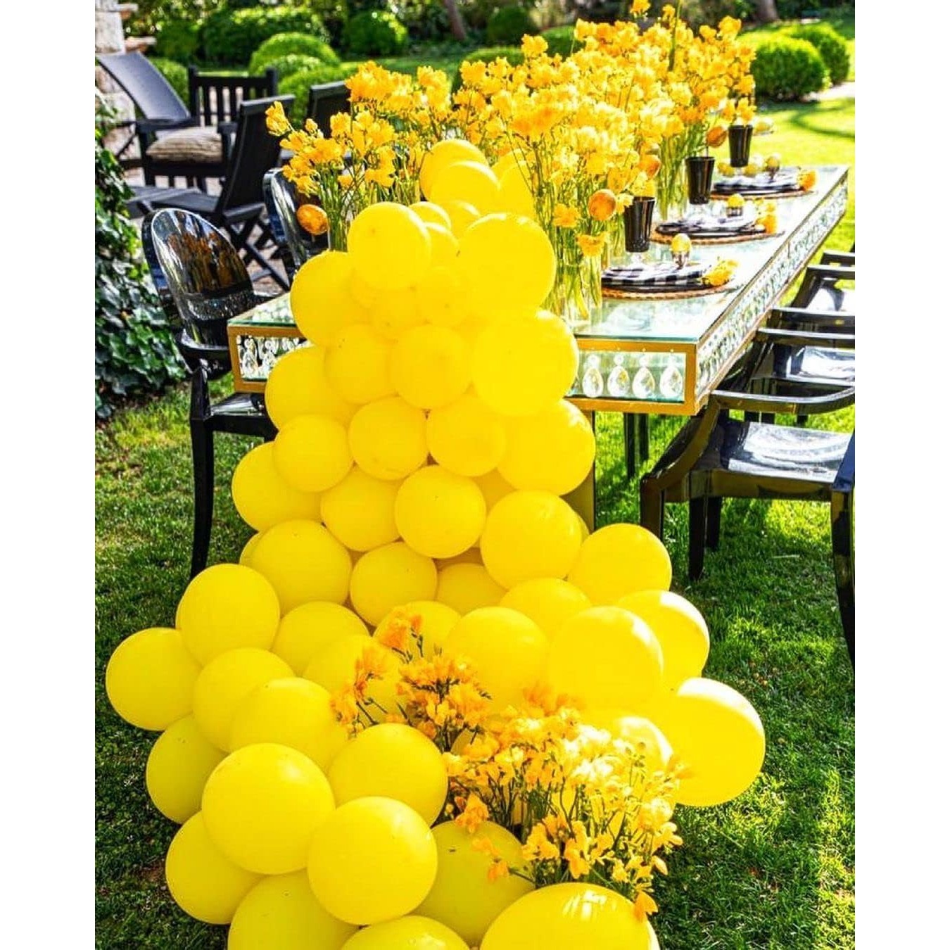 Set 12 Baloane, Flippy, din Latex Standard, 25 cm, Galben