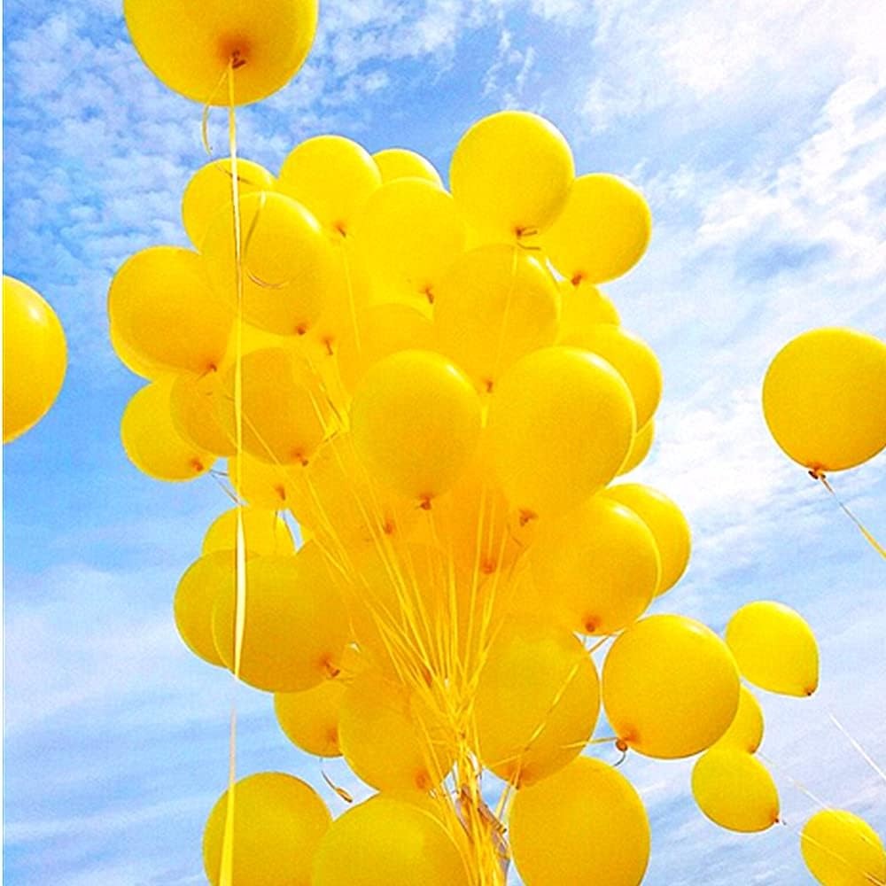 Set 12 Baloane, Flippy, din Latex Standard, 25 cm, Galben