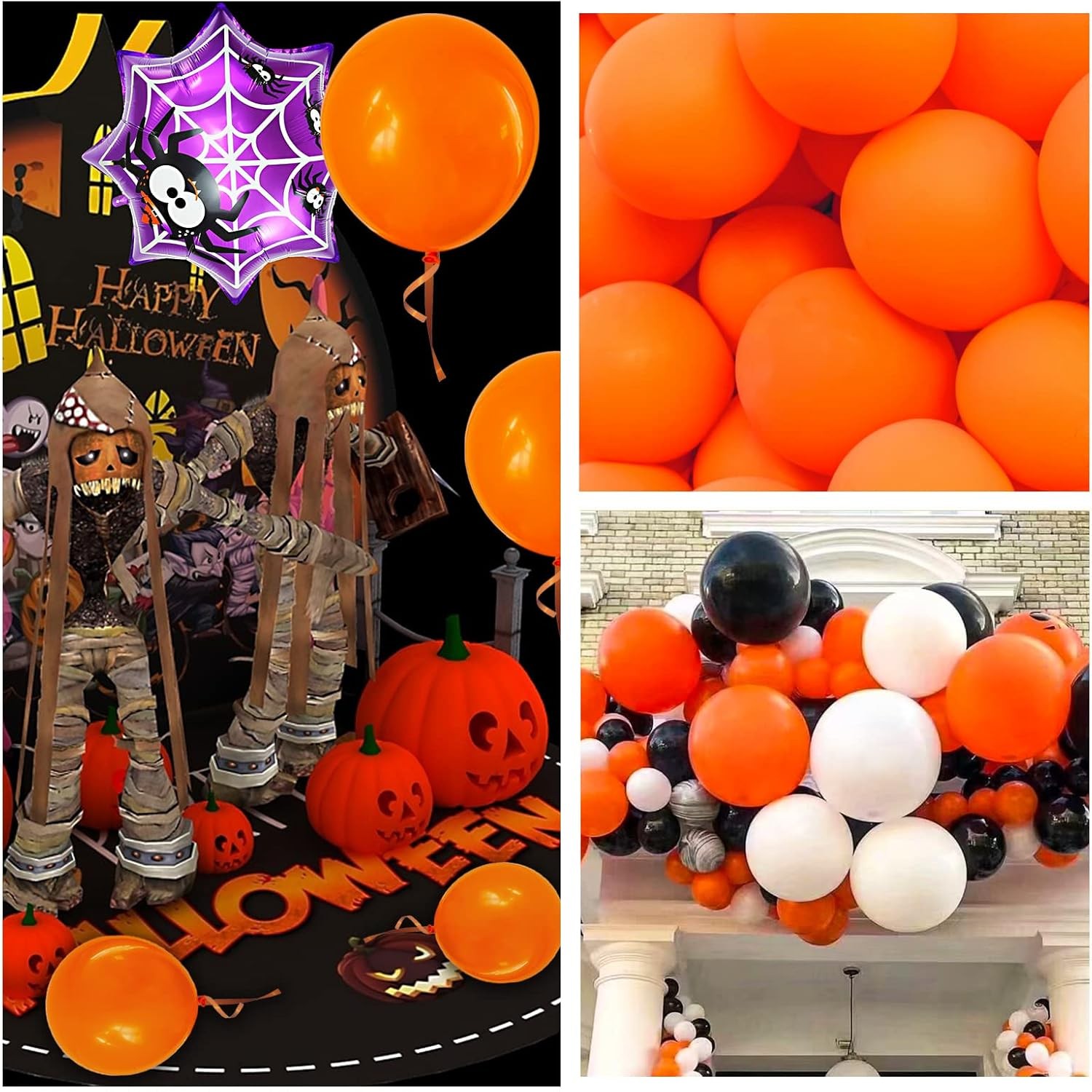 Set 12 Baloane, Flippy, din Latex Standard, 25 cm, Portocaliu