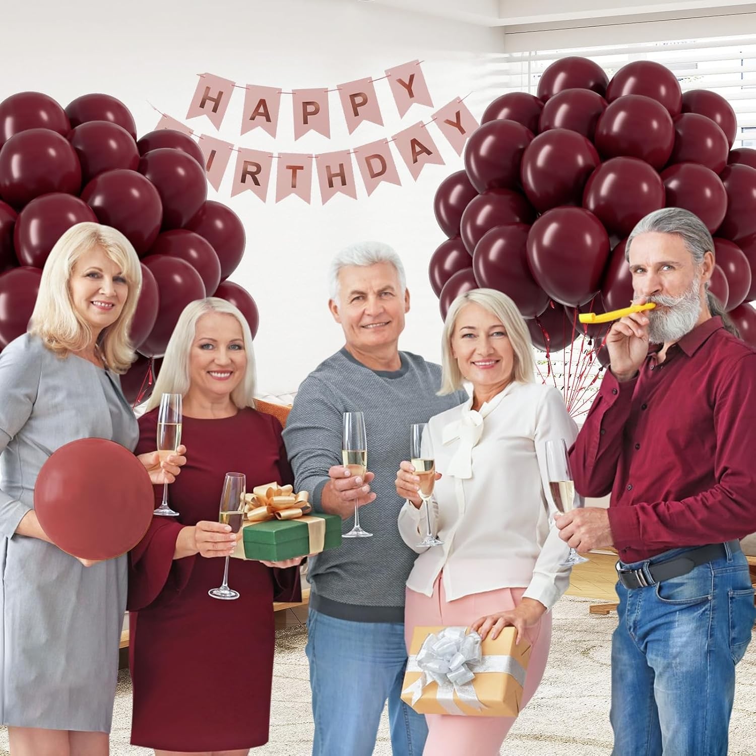 Set 12 Baloane, Flippy, din Latex Standard, 13 cm, Grena