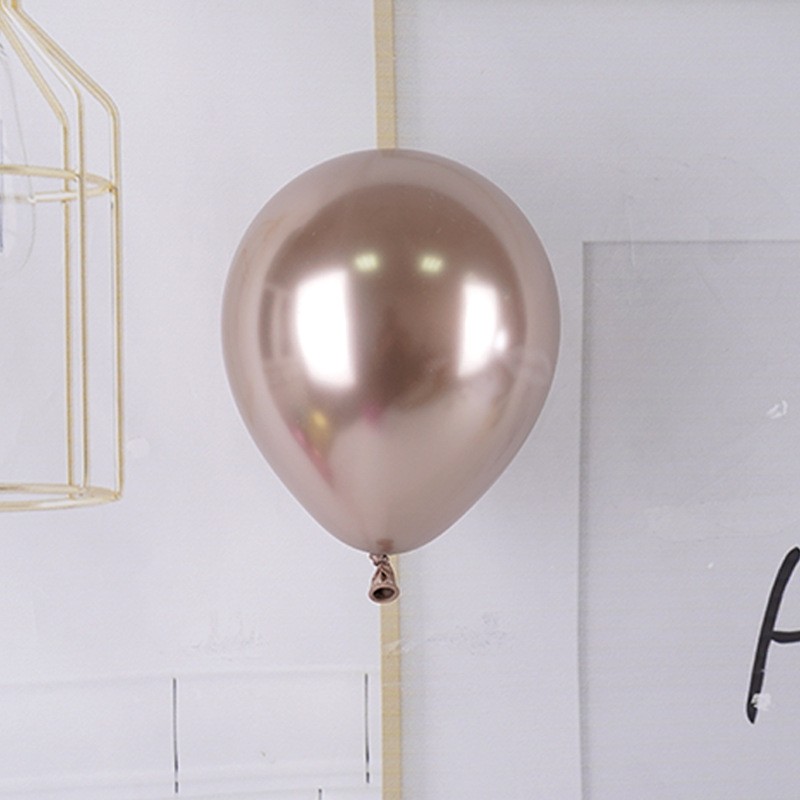 Set 12 Baloane, Flippy, din Latex Chrome, 30 cm, Sampanie