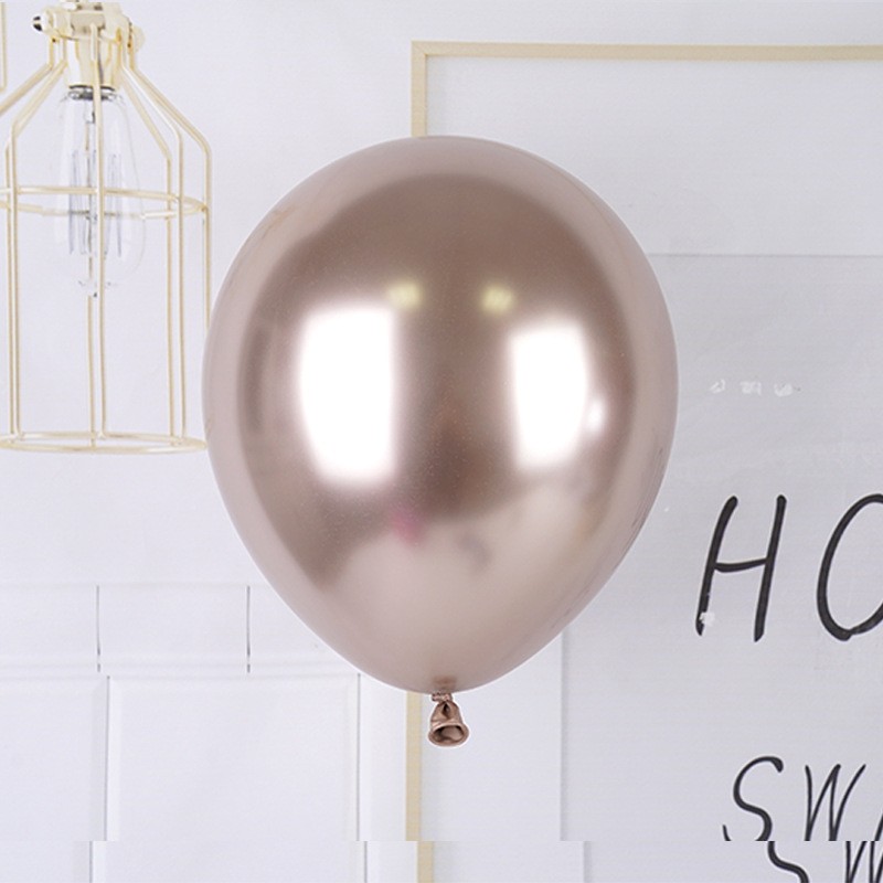 Set 12 Baloane, Flippy, din Latex Chrome, 30 cm, Sampanie