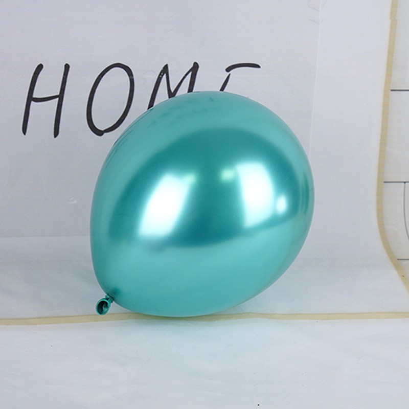 Set 12 Baloane, Flippy, din Latex Chrome, 30 cm, Turcoaz