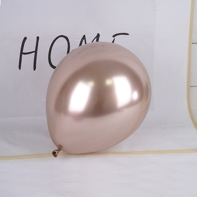 Set 12 Baloane, Flippy, din Latex Chrome, 25 cm, Sampanie