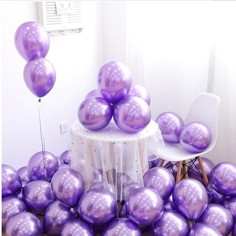 Set 12 Baloane, Flippy, din Latex Chrome, 25 cm, Mov