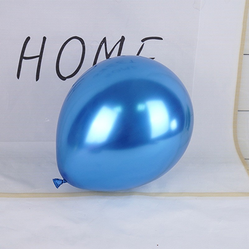 Set 12 Baloane, Flippy, din Latex Chrome, 25 cm, Albastru Inchis