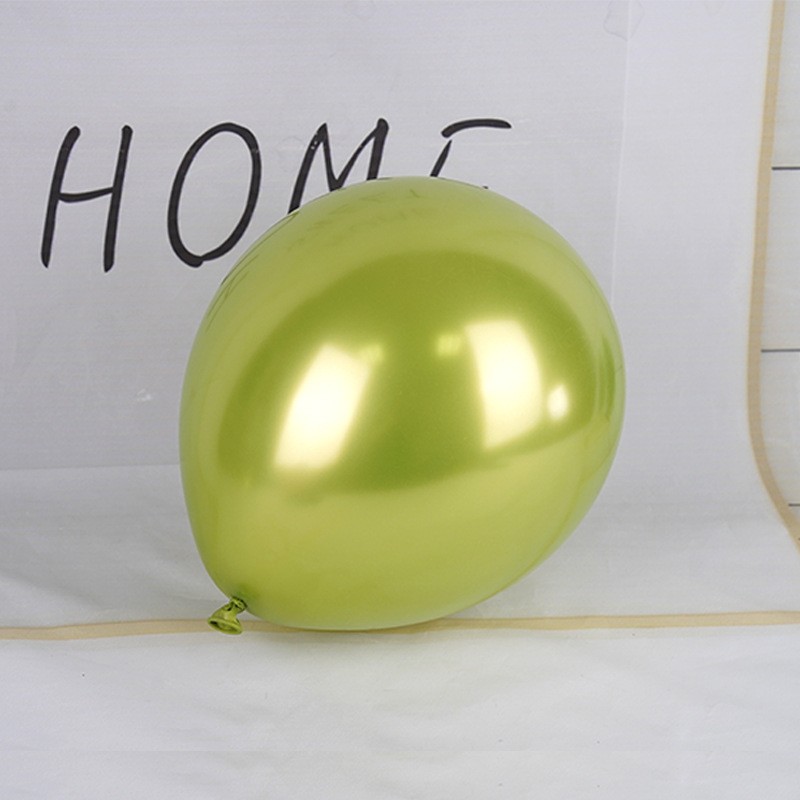Set 12 Baloane, Flippy, din Latex Chrome, 25 cm, Verde Lime