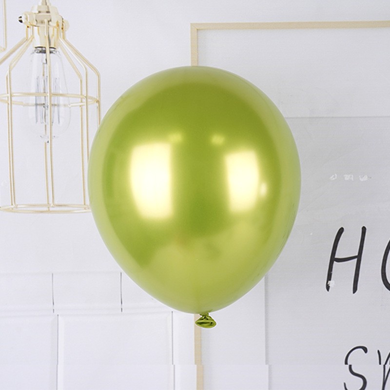 Set 12 Baloane, Flippy, din Latex Chrome, 25 cm, Verde Lime