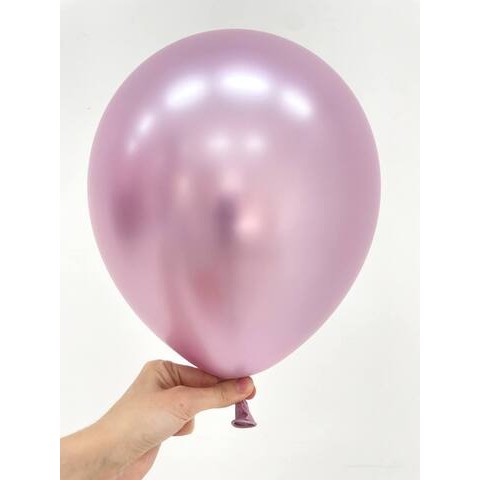 Set 12 Baloane, Flippy, din Latex Chrome, 25 cm, Mov Deschis