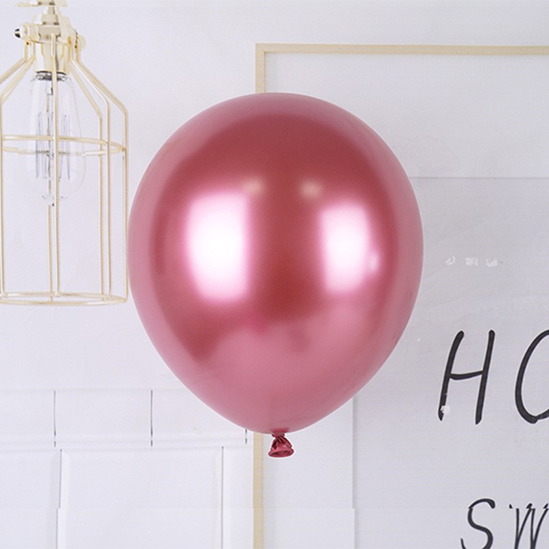 Set 12 Baloane, Flippy, din Latex Chrome, 13 cm, Rosu