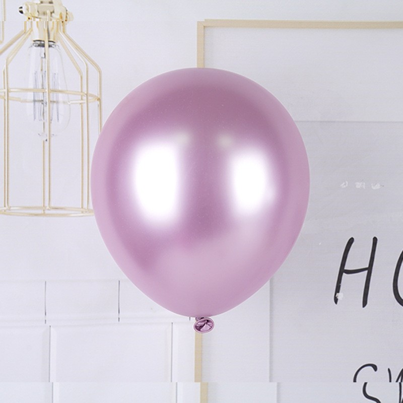 Set 12 Baloane, Flippy, din Latex Chrome, 13 cm, Mov Deschis