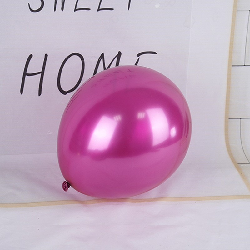 Set 12 Baloane, Flippy, din Latex Chrome, 13 cm, Fucsia