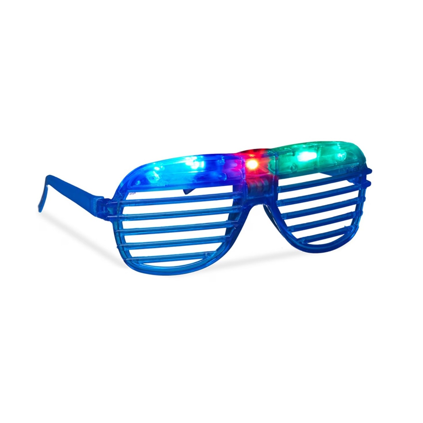 Ochelari de Petrecere cu LED, Flippy, Model Grilaj, din Plastic, 3 Moduri de Iluminat, Marime Universala, Multicolor