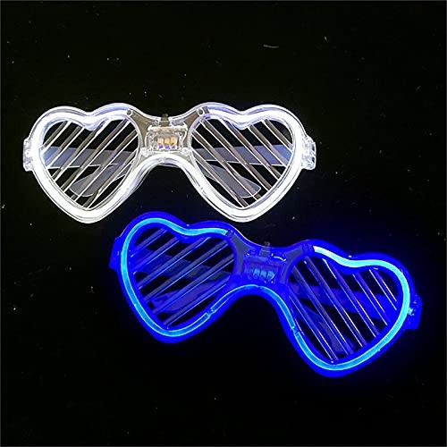 Ochelari de Petrecere cu LED, Flippy, Model Inima, din Plastic, 3 Moduri de Iluminat, Marime Universala, Multicolor
