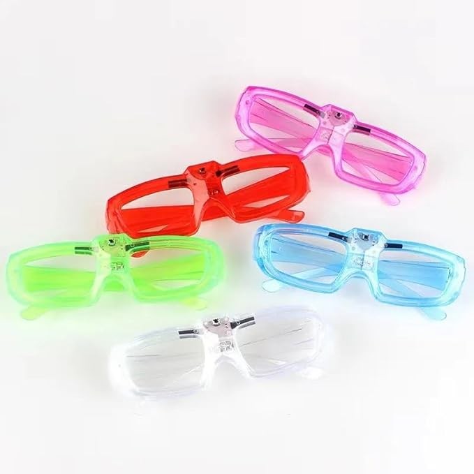 Ochelari de Petrecere cu LED, Flippy, Model Neon, din Plastic, 3 Moduri de Iluminat, Marime Universala, Multicolor