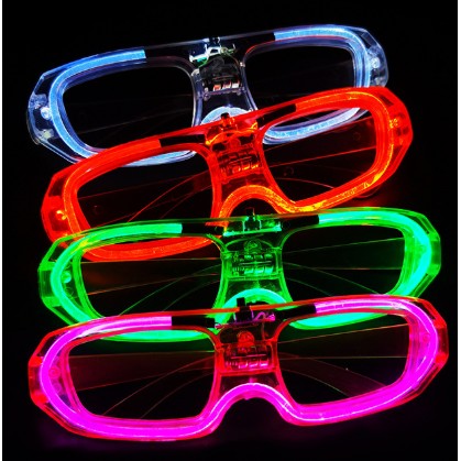 Ochelari de Petrecere cu LED, Flippy, Model Neon, din Plastic, 3 Moduri de Iluminat, Marime Universala, Multicolor