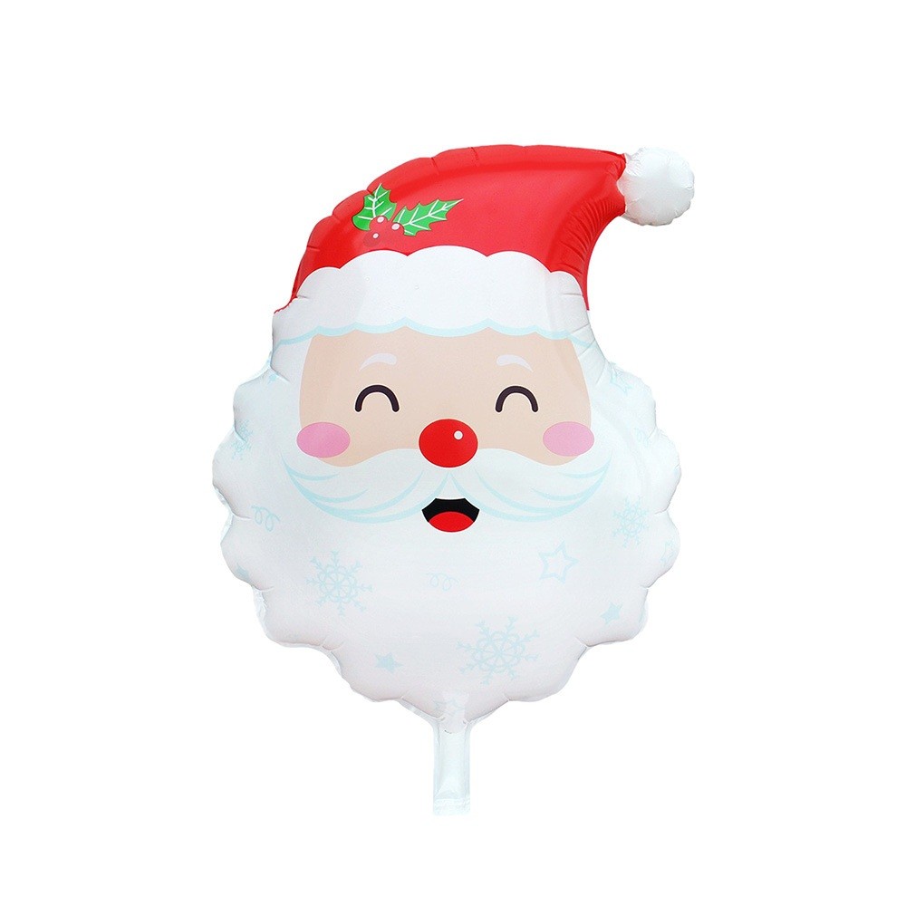 Balon Capul Lui Mos Craciun, Flippy, din Folie de Aluminiu, Tema Craciun, 62 x 45 cm, Alb/Rosu