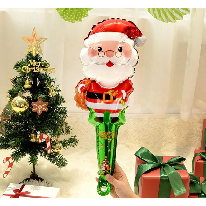 Balon Mos Craciun, Flippy, din Folie de Aluminiu, de Mana, Tema Craciun, 27 x 80 cm, Multicolor