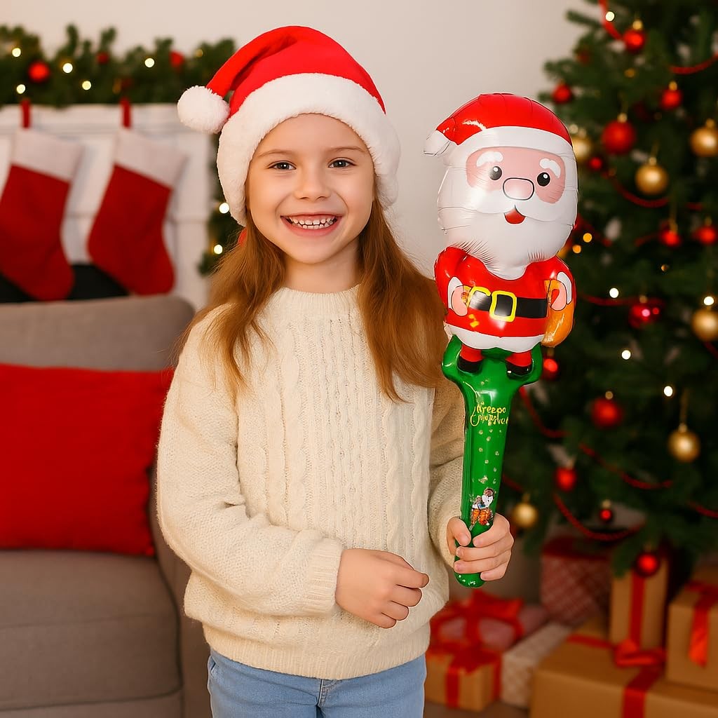 Balon Mos Craciun, Flippy, din Folie de Aluminiu, de Mana, Tema Craciun, 27 x 80 cm, Multicolor