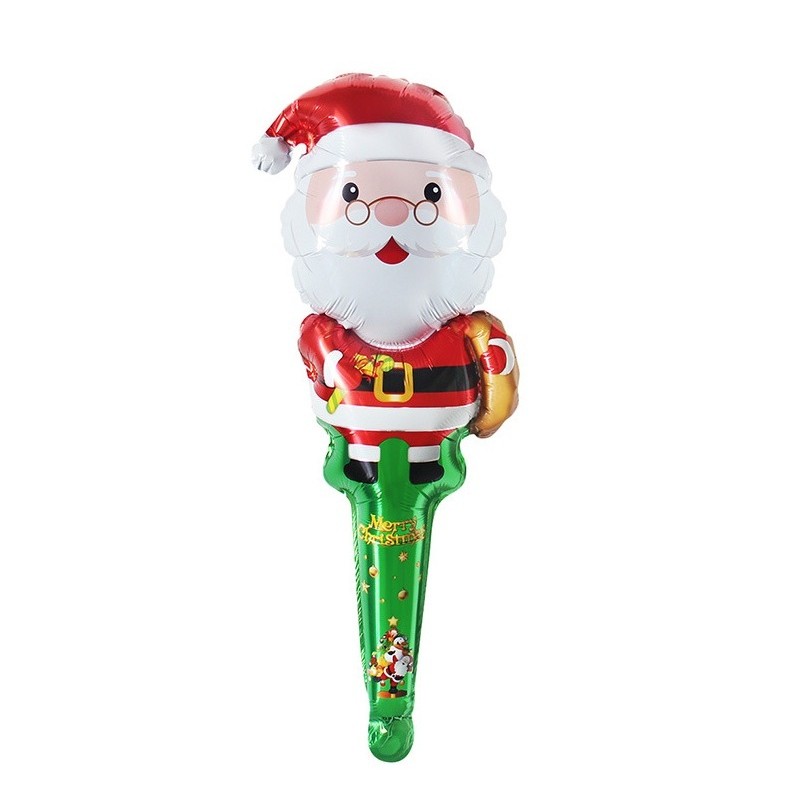 Balon Mos Craciun, Flippy, din Folie de Aluminiu, de Mana, Tema Craciun, 27 x 80 cm, Multicolor