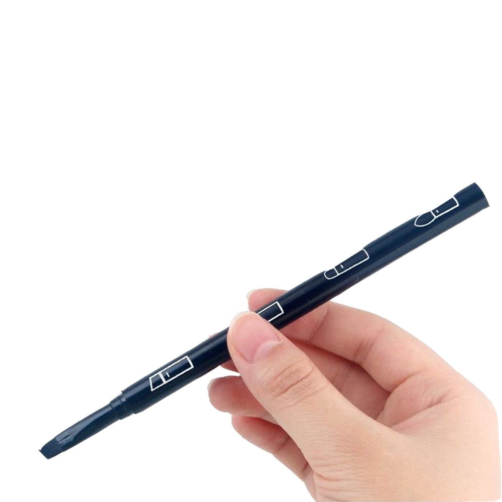 Set Pensule de Machiaj 4in1, Flippy, pentru Fard, Sprancene si Buze, 16 cm, din Plastic, Negru