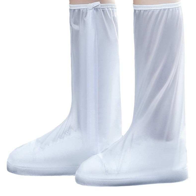 Protectie Incaltaminte pentru Ploaie si Noroi, Flippy, Impermeabila, Talpa Antiderapanta, cu Fermoar si Capsa, Inaltime 40 cm, Marime XL 40-41, Alb