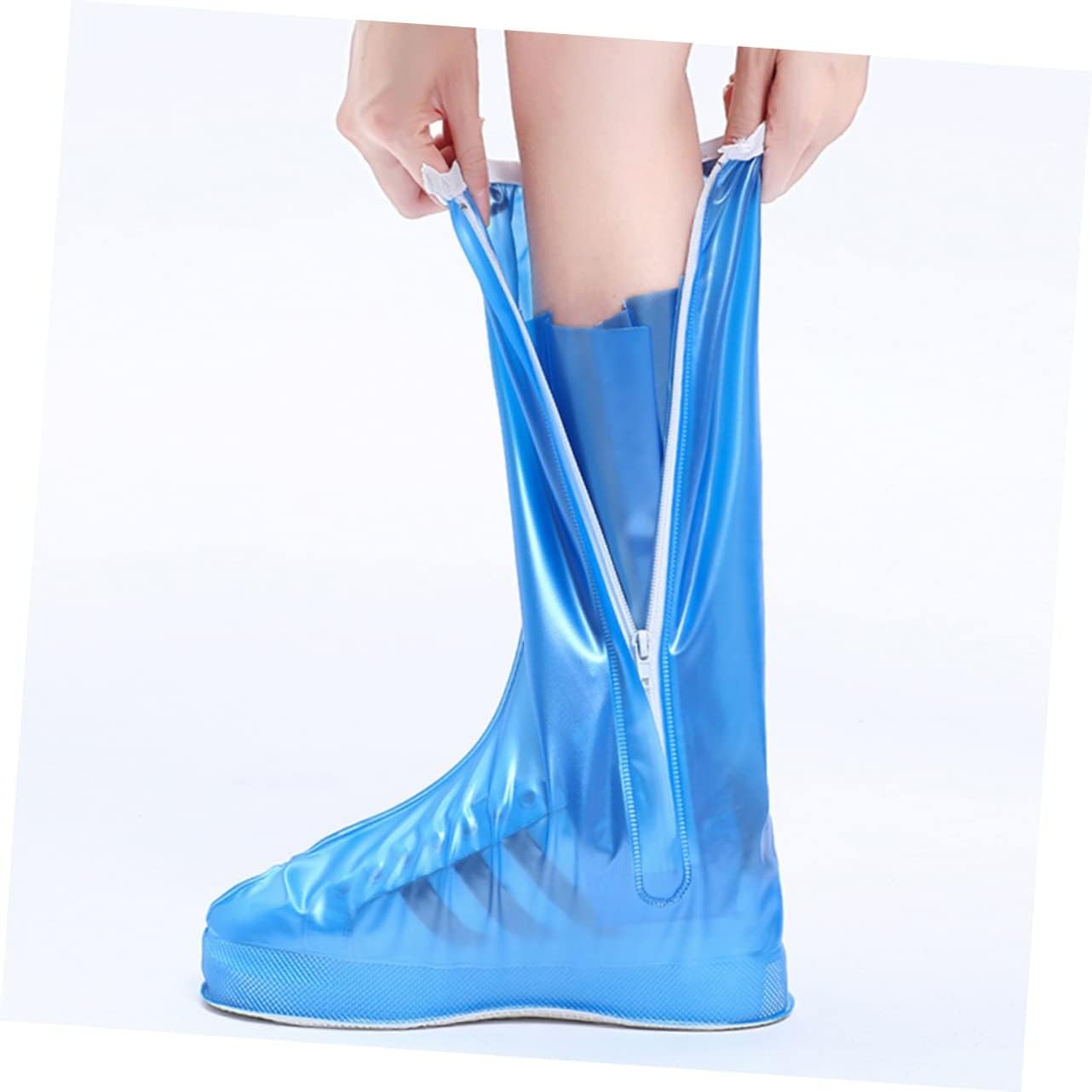 Protectie Incaltaminte pentru Ploaie si Noroi, Flippy, Impermeabila, Talpa Antiderapanta, cu Fermoar si Capsa, Inaltime 40 cm, Marime XXXL 44-45, Albastru