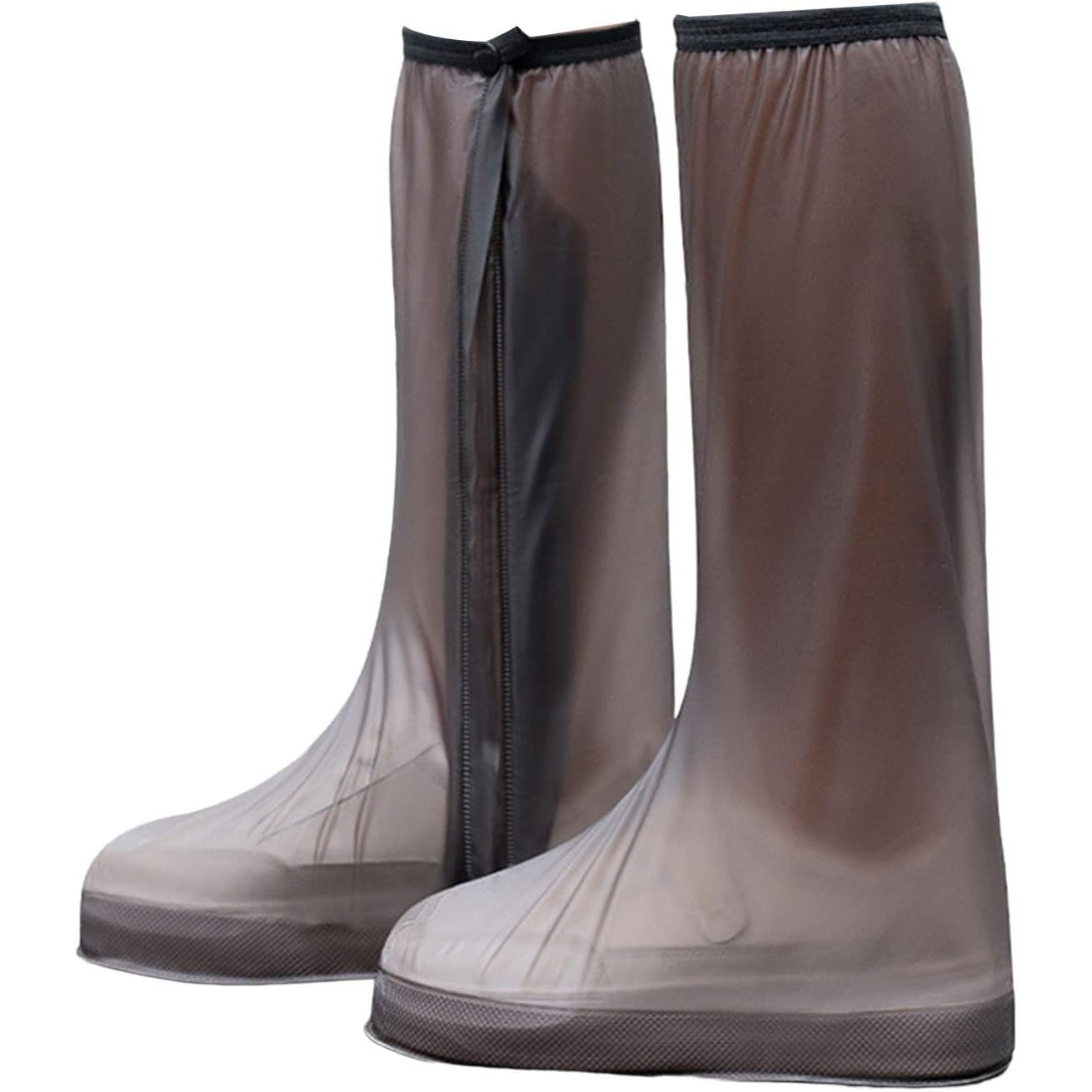 Protectie Incaltaminte pentru Ploaie si Noroi, Flippy, Impermeabila, Talpa Antiderapanta, cu Fermoar si Capsa, Inaltime 40 cm, Marime L 38-39, Maro